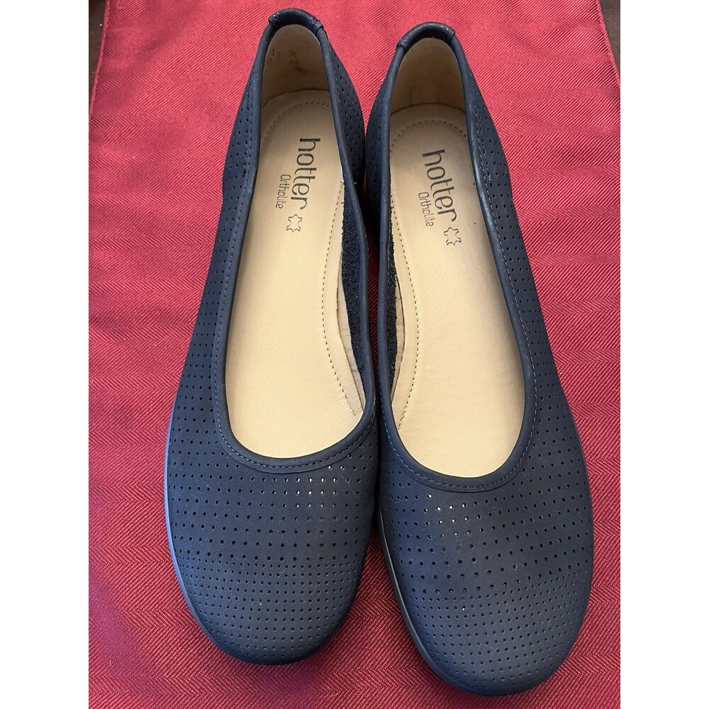 Hotter Livvy II Flats Black Size 9.5 Women's Made in England UK 7.5